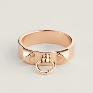 Hermes Collier de chien ring - Rose Gold - Size 54